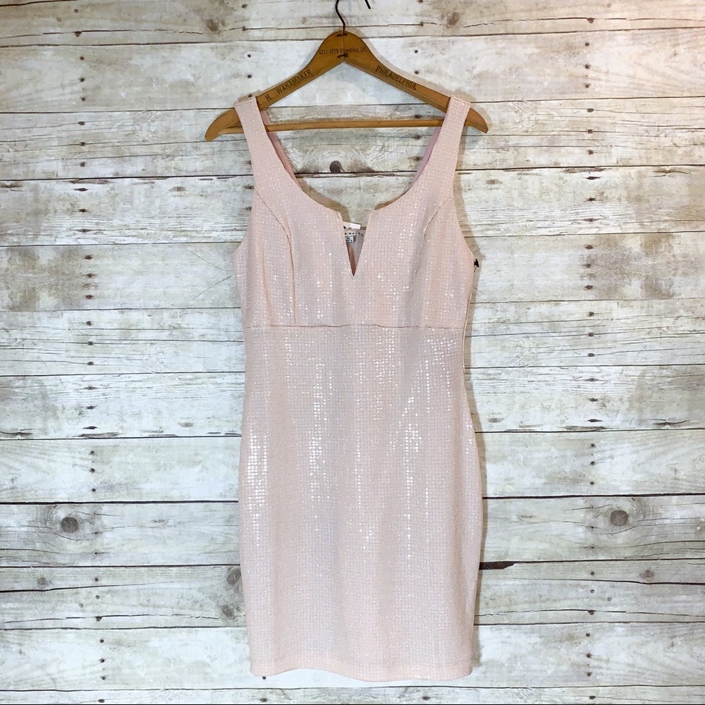 Haute Monde- champagne sparkle v cut sleeveless